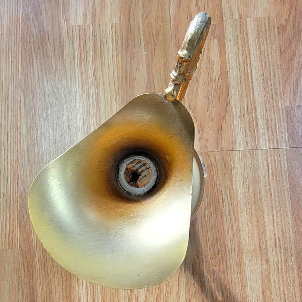 Rare Textured Italy Brass-Tone Pitcher 12" - Picture 7 of 9